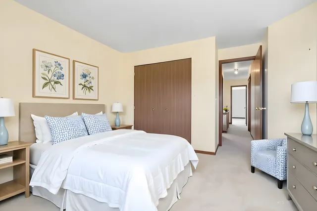 an empty room with closet