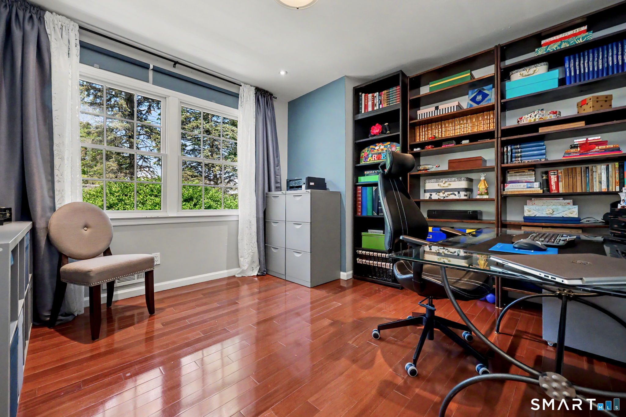 1100 Stillwater Road Stamford, CT 06902 - Photo 26 of 40 Bedroom currently used as Office with Engineered Hardwood Floor