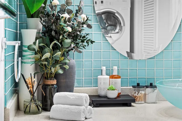 a bathroom with a shower and a toilet