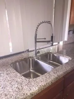 a close view of sink and tap