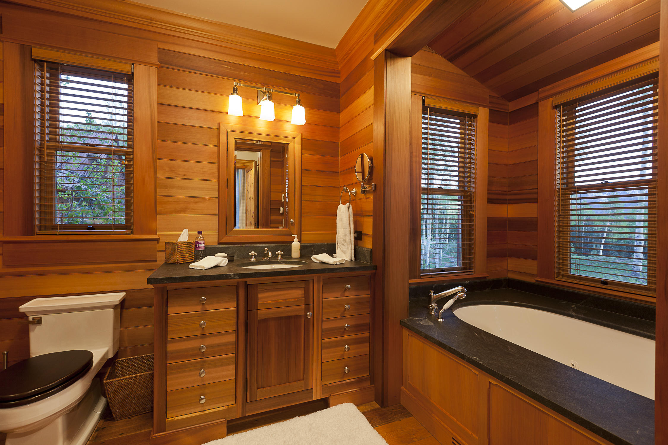 225 Raspberry Patch Road Telluride, CO 81435 - Photo 12 of 24 a bathroom with a granite countertop sink and a bathtub