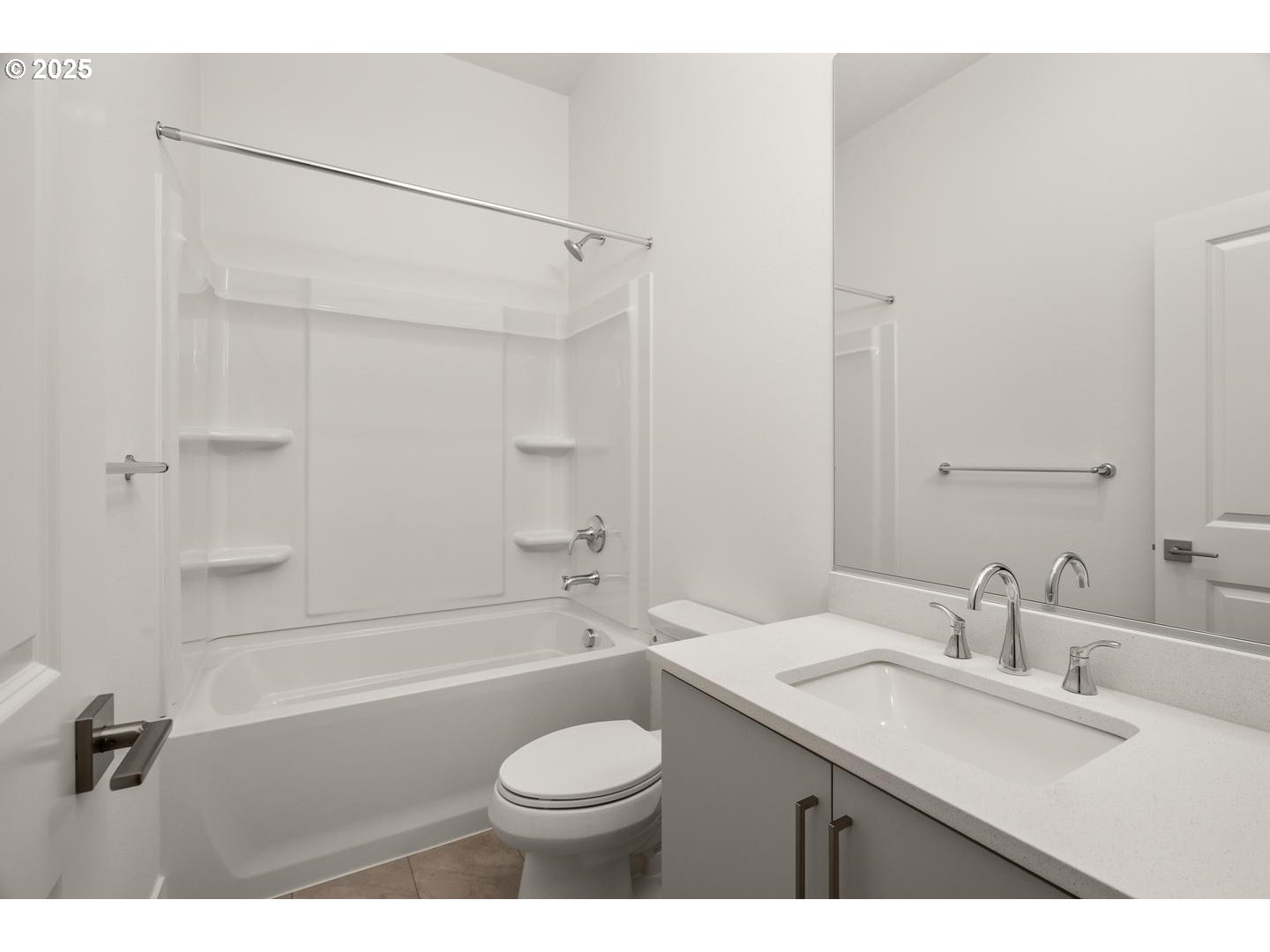 16005 Northwest Holman Way Portland, OR 97229 - Photo 34 of 48 a bathroom with a granite countertop sink toilet a mirror and shower