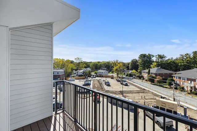 a view of city from a balcony