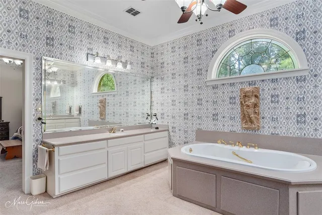 a bathroom with a sink and a large mirror