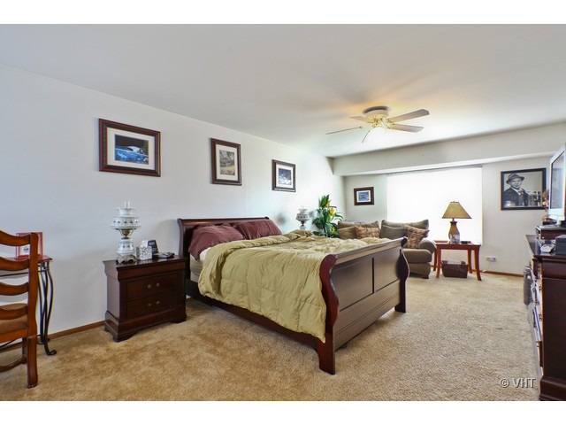 1844 Shetland Road Naperville, IL 60565 - Photo 6 of 10 a spacious bedroom with a bed and a chandelier