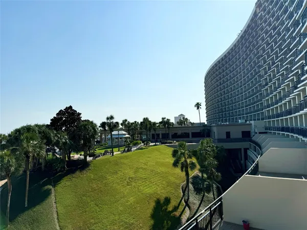 a aerial view of a building with garden