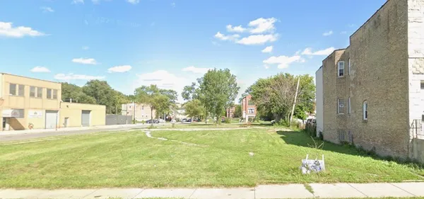 a view of a big yard with palm trees and a yard