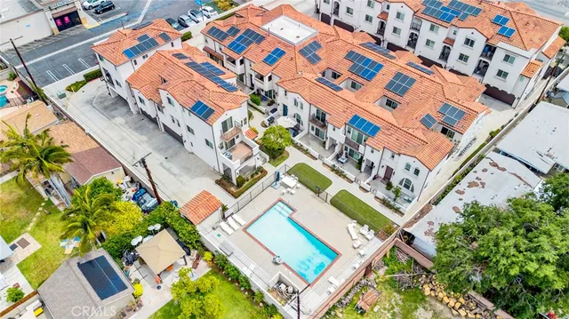 an aerial view of multiple house