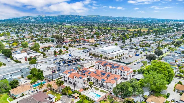 an aerial view of a city