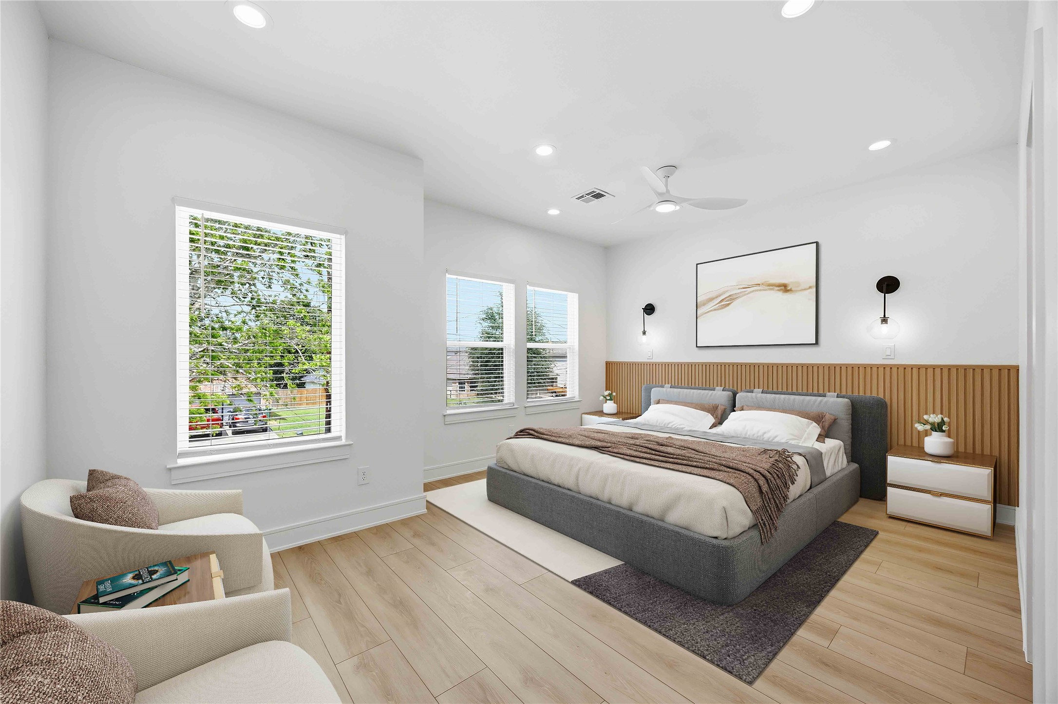 8019 Grandview Street, Unit B Houston, TX 77051 - Photo 16 of 30 a spacious bedroom with a large bed and a window