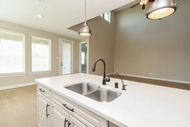 an empty room with windows