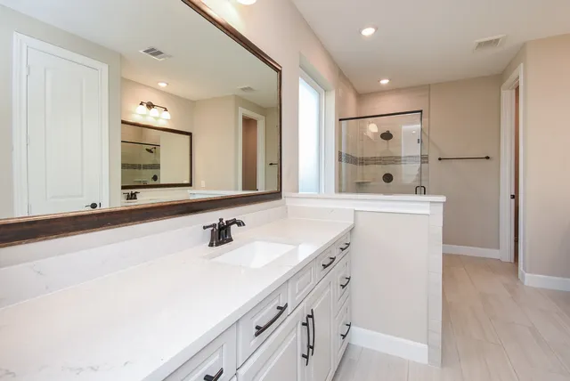 a view of a living room with furniture