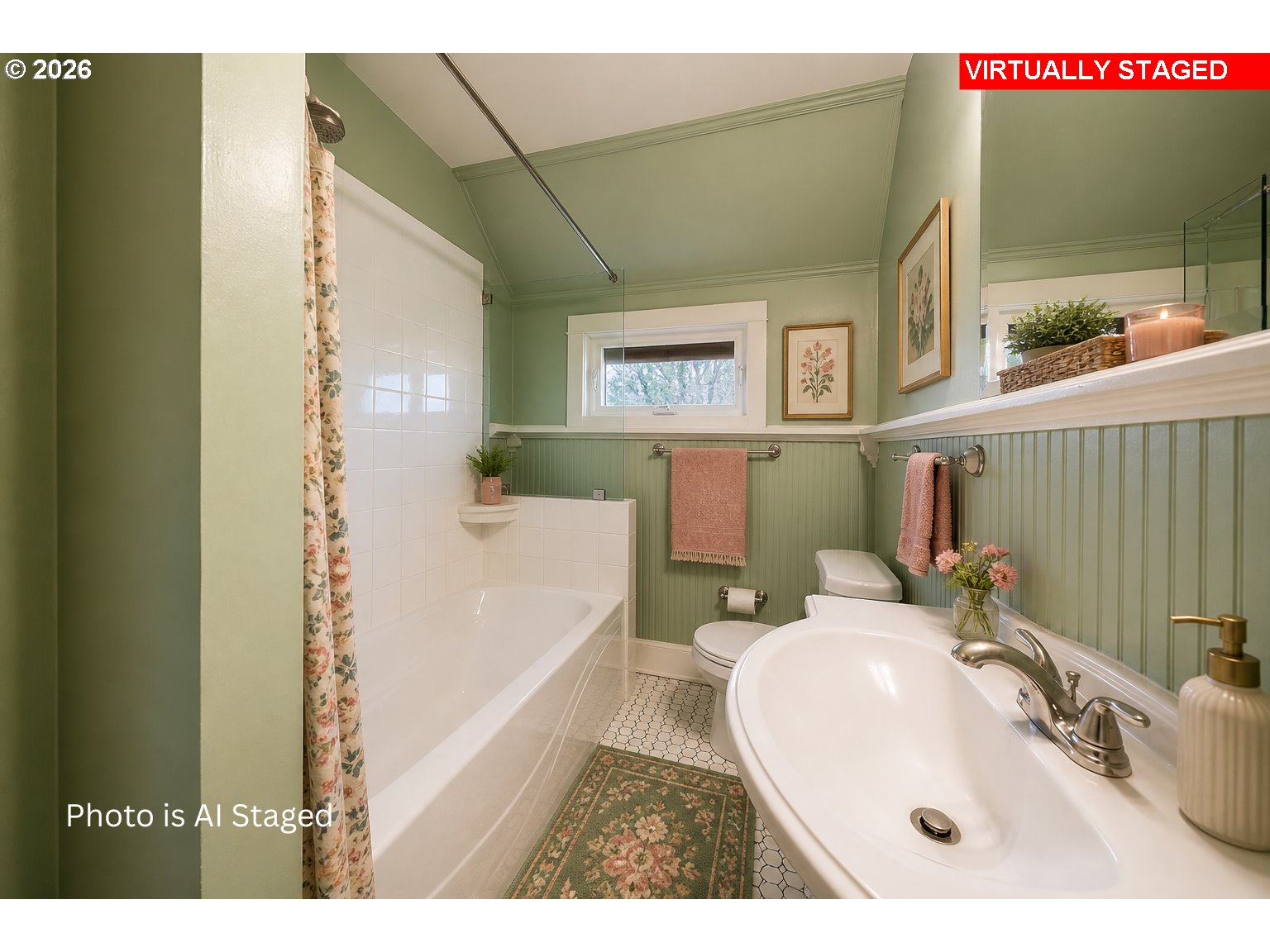 152 Maple Street Ashland, OR 97520 - Photo 7 of 27 a bathroom with a sink a mirror and a bathtub