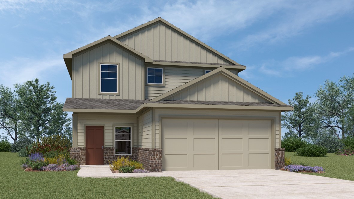 205 Merrick Road Georgetown, TX 78628 - Photo 1 of 1 a house view with a garden and garage