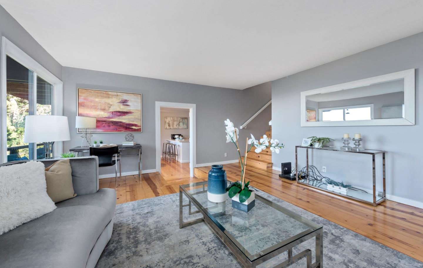 14826 Skyline Boulevard, Unit 3 Woodside, CA 94062 - Photo 2 of 13 a living room with furniture and wooden floor