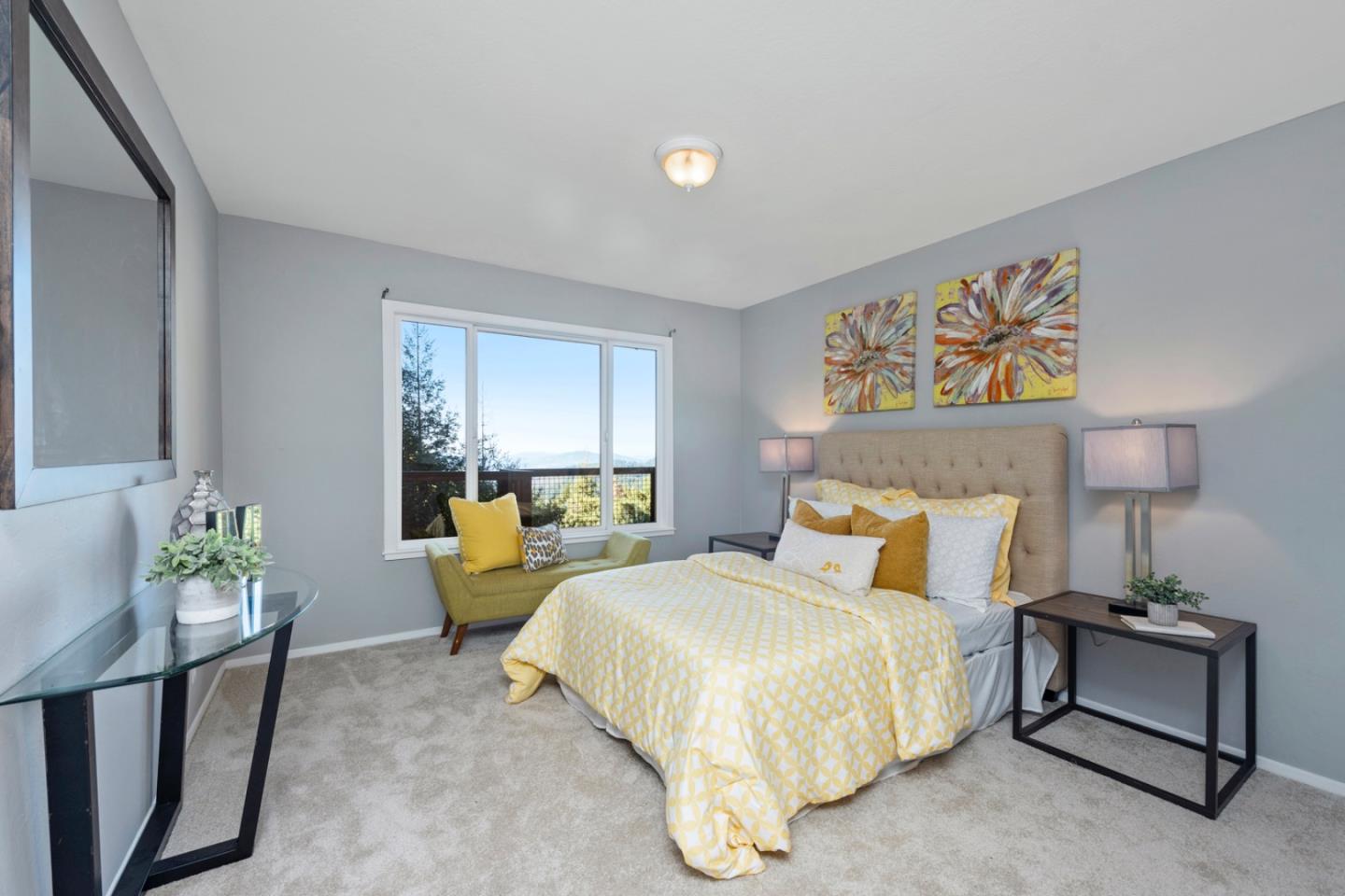 14826 Skyline Boulevard, Unit 3 Woodside, CA 94062 - Photo 8 of 13 a bedroom with a bed and a couch