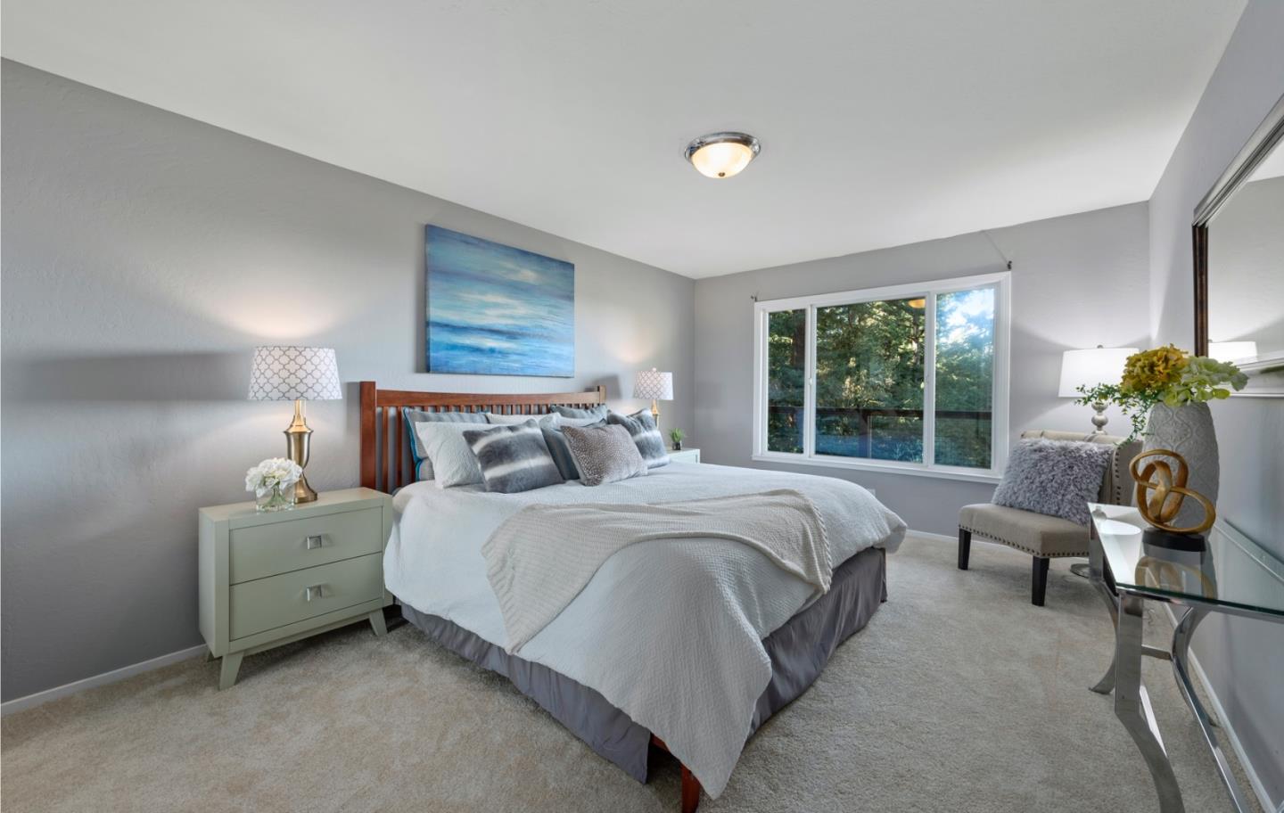 14826 Skyline Boulevard, Unit 3 Woodside, CA 94062 - Photo 9 of 13 a bed room with a bed and a chair