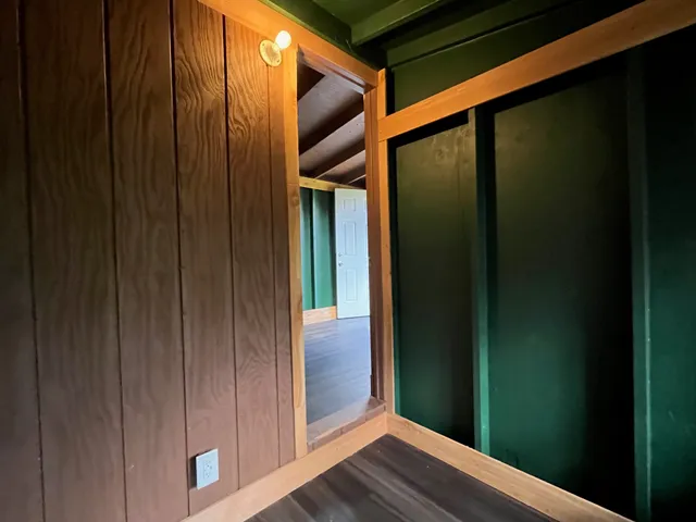 a bathroom with a window