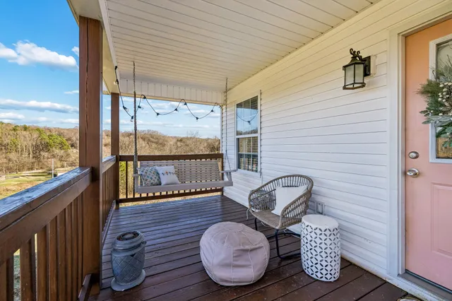a view of a swimming pool with an ocean view