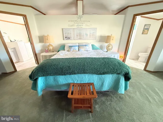 a living room with a bed furniture flat screen tv and a fireplace