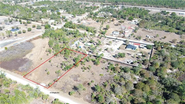 a view of a yard with a tree
