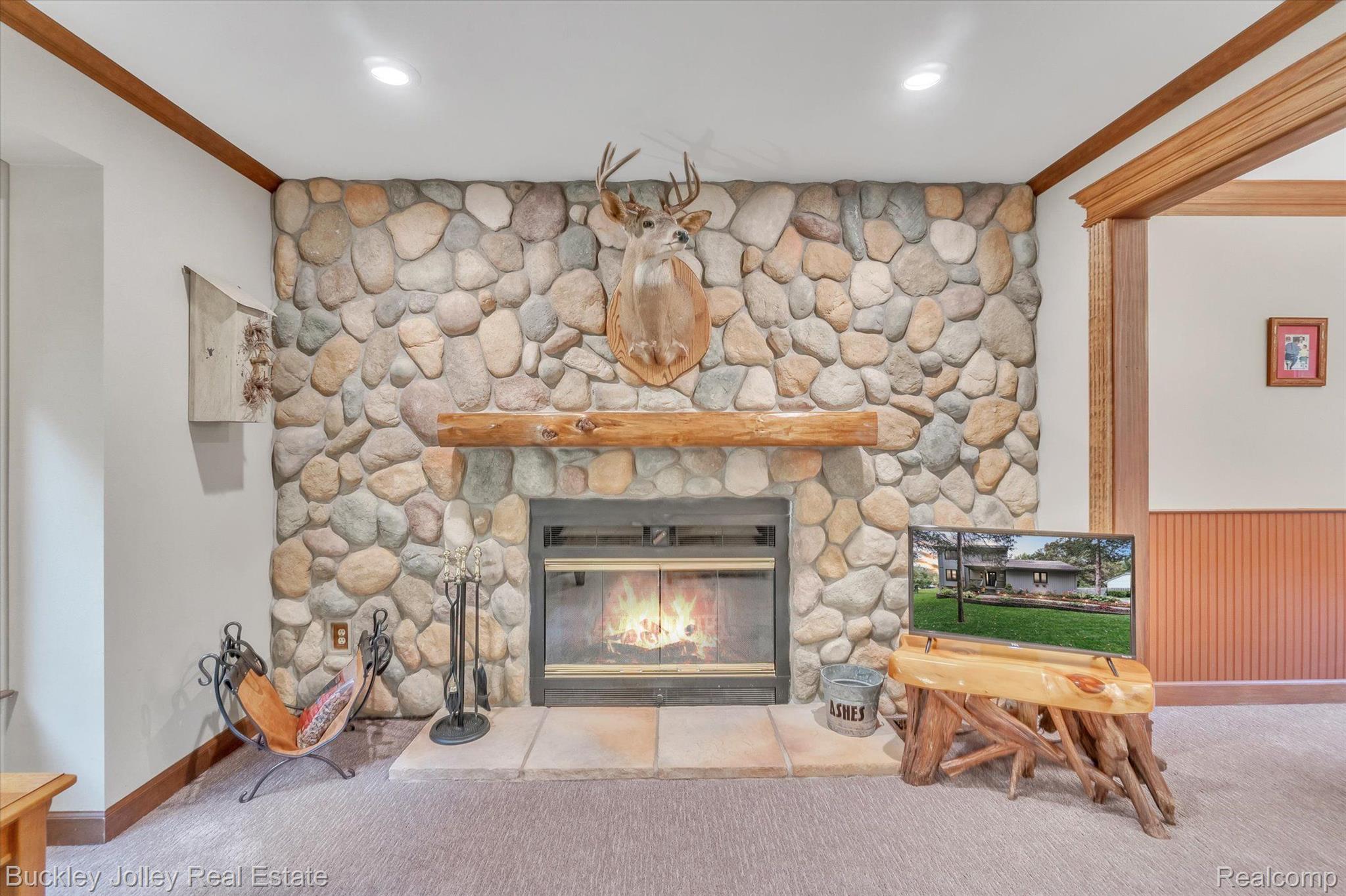 7471 Ore Lake Road Brighton, MI 48116 - Photo 11 of 42 Beautiful Stone Fireplace