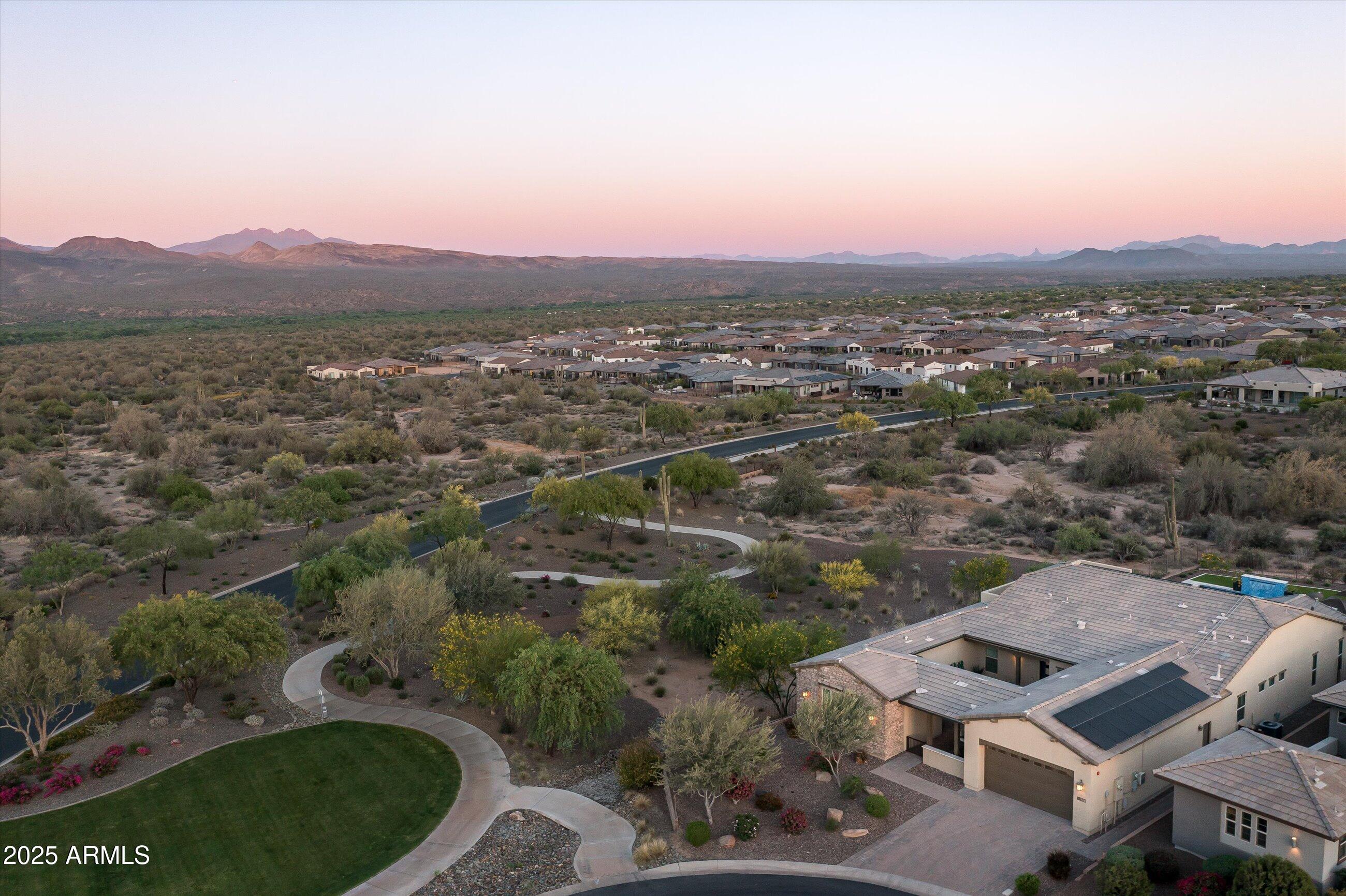 17971 East Cindercone Road Rio Verde, AZ 85263 - Photo 3 of 58 an aerial view of residential house with outdoor space and trees