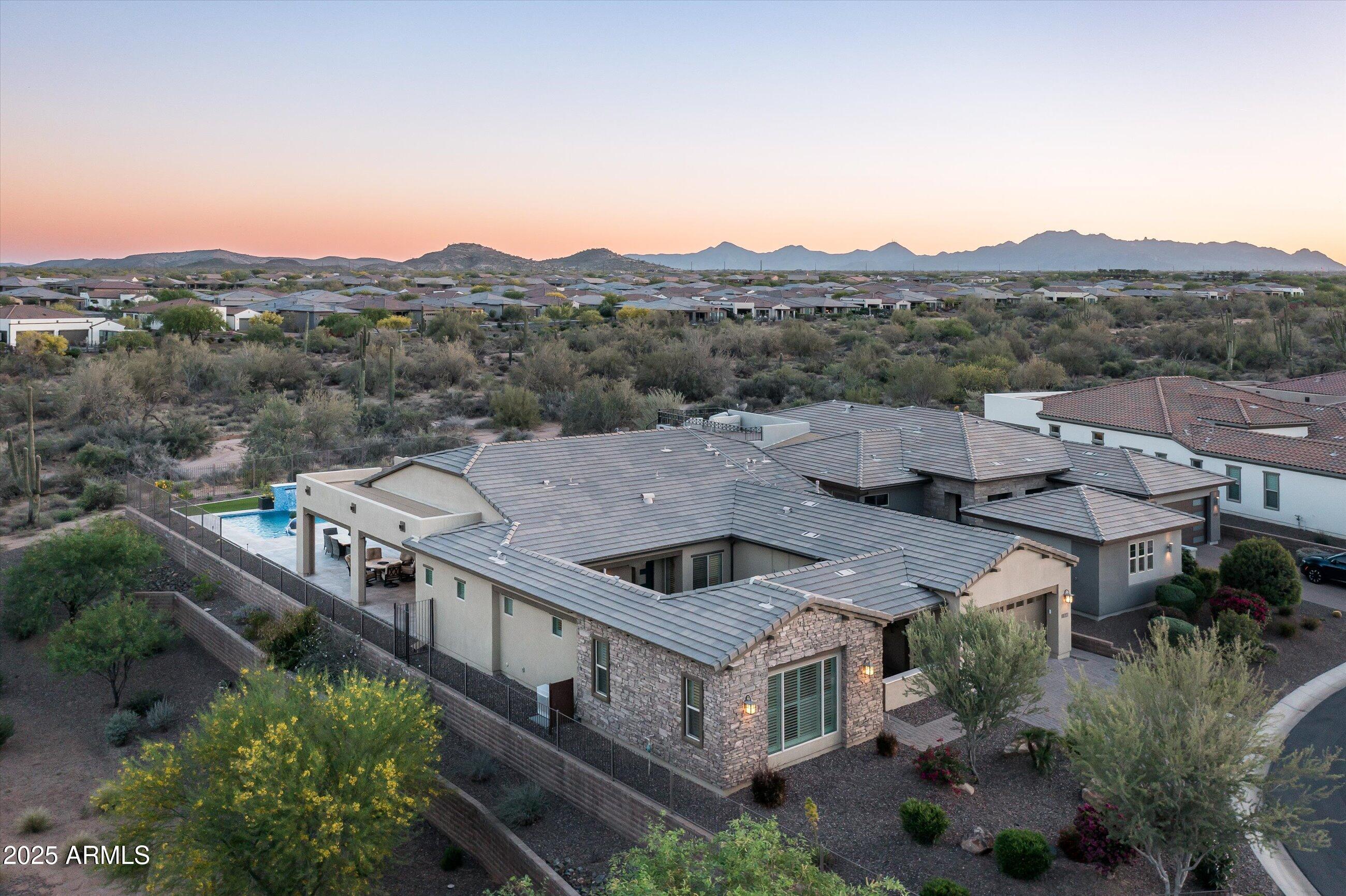 17971 East Cindercone Road Rio Verde, AZ 85263 - Photo 50 of 58 an aerial view of a house with a big yard