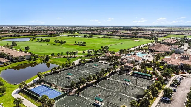 an aerial view of a building