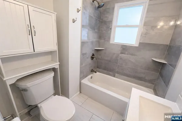 a bathroom with a toilet and a bathtub