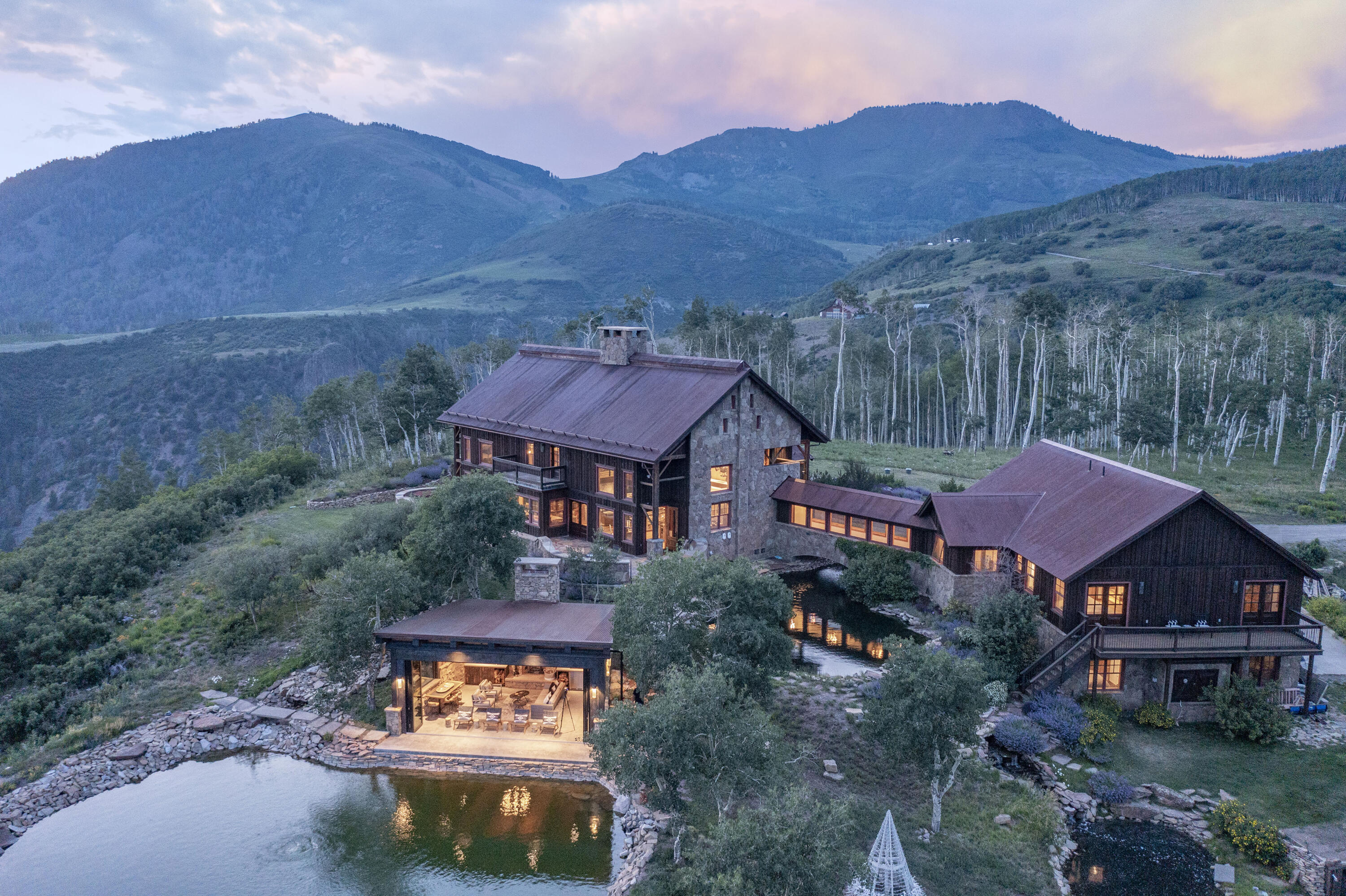 an aerial view of a house