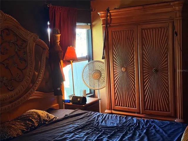 a mirror on a dresser with a mirror on it