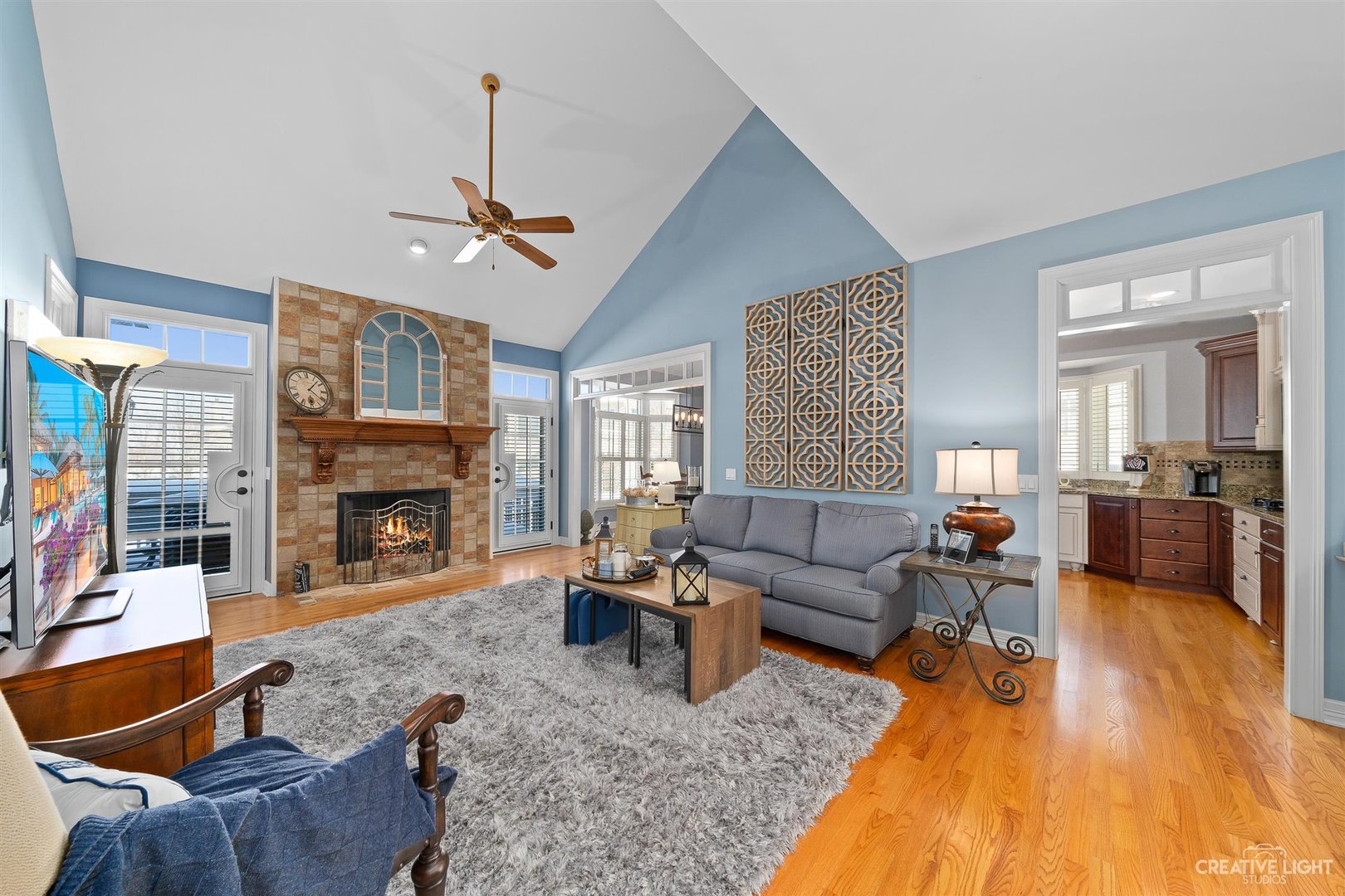 3509 Ridge Pointe Drive Geneva, IL 60134 - Photo 6 of 39 a living room with furniture and a fireplace