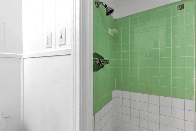 a bathroom with a shower