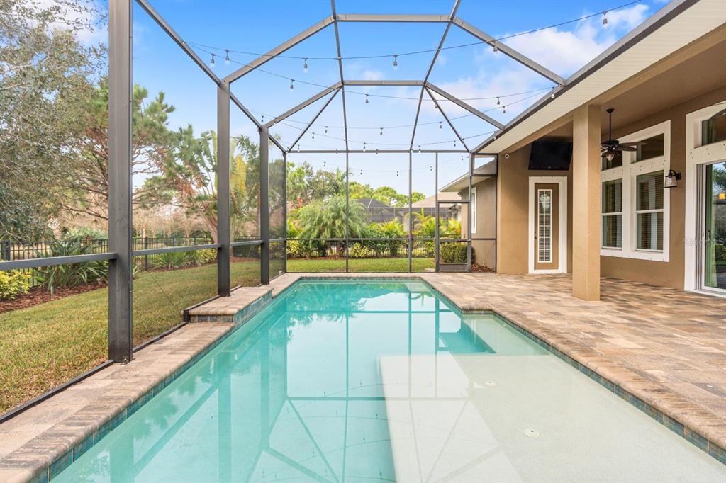 6809 Scenic Drive Apollo Beach, FL 33572 - Photo 78 of 94 a swimming pool with large glass windows and painted walls