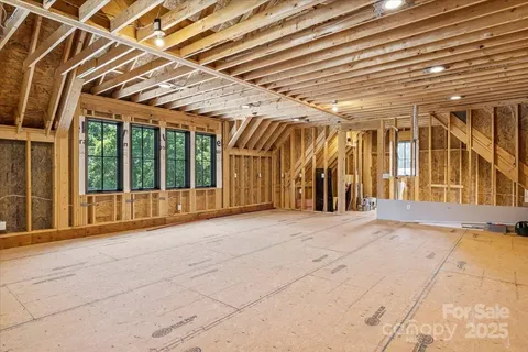 a view of porch with large windows
