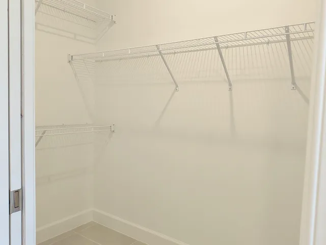 a view of a room with a window