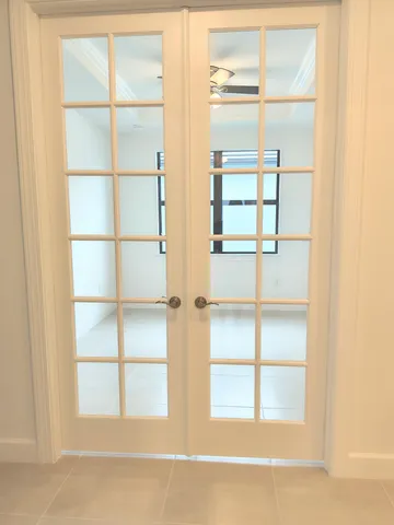 an empty room with a window