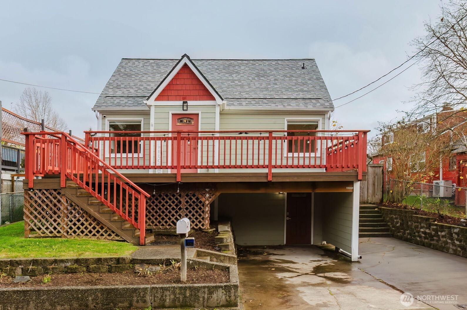 a view of porch with seating space