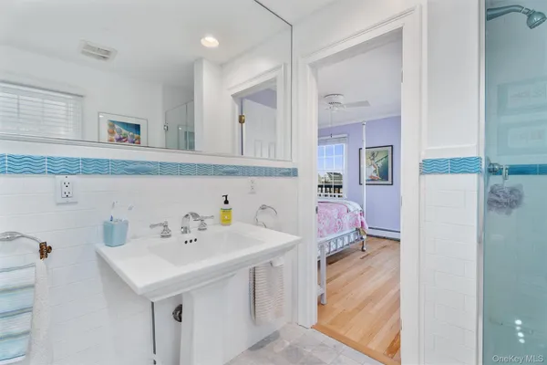 a bedroom with a bed and furniture