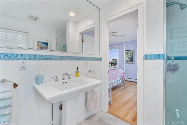 a bedroom with a bed and furniture