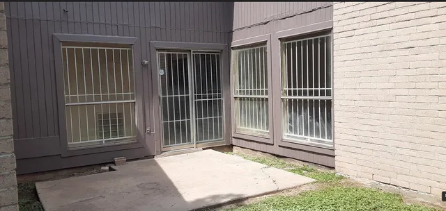 a view of outdoor space with deck and furniture