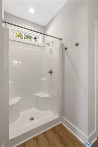 a bathroom with a shower