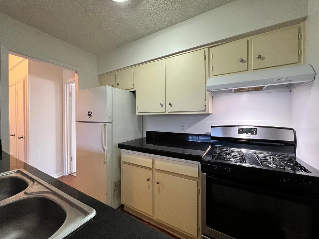 612 West 51st Street, Unit 101 Austin, TX 78751 - Photo 7 of 11 a kitchen with granite countertop a stove and a sink
