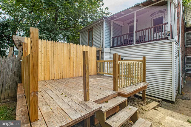 a view of a wooden deck