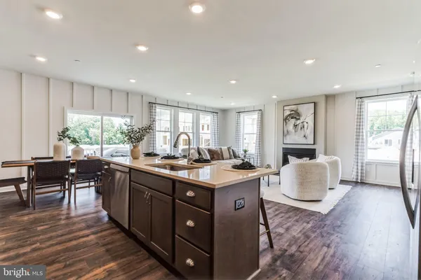 a kitchen with a cabinets and counter space