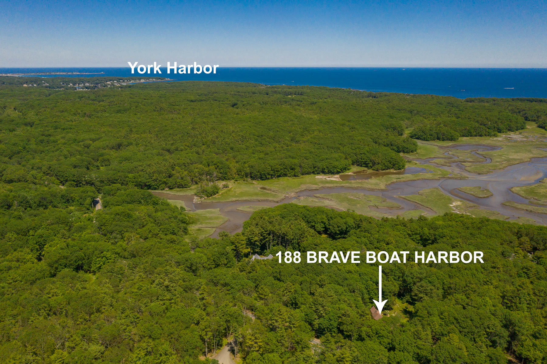 188 Brave Boat Harbor Road Kittery Point, ME 03905 - Photo 52 of 53 Aerial View Looking to Brave Boat Hrbr.