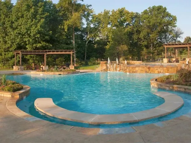 a view of a lake from a yard