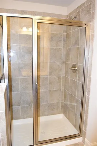 a bathroom with a shower