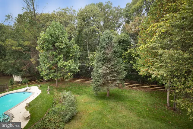 a view of a lake with a yard